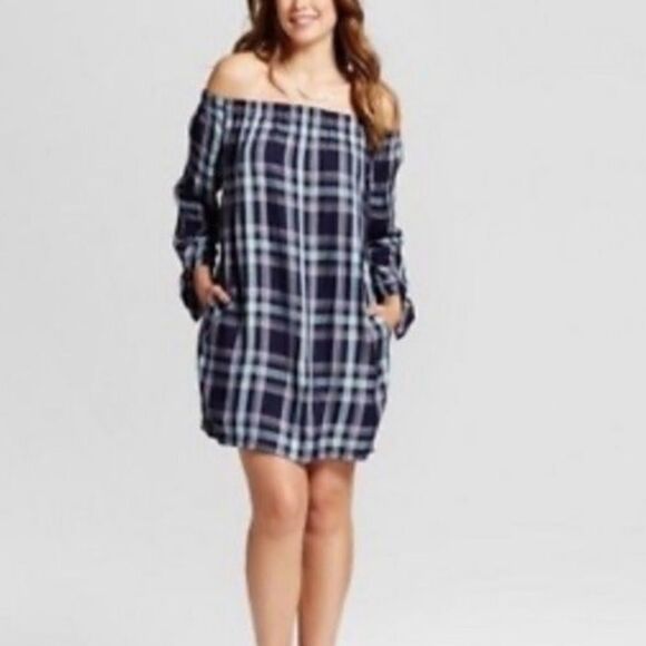NWOT! Knox Rose Plaid Cold Shoulder Tunic Dress! - Picture 1 of 9